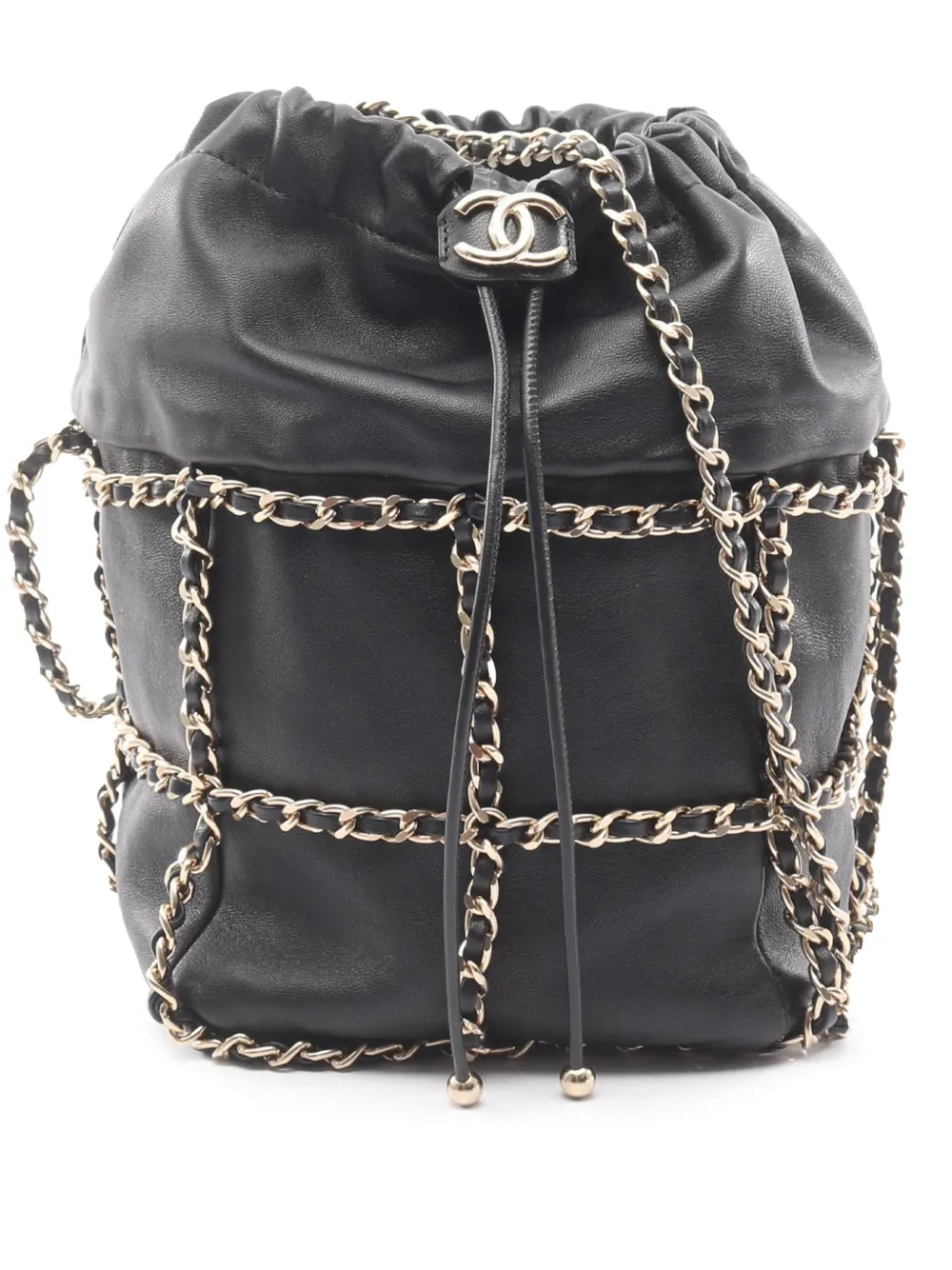CHANEL Pre-Owned Borsa a secchiello CC Frame Chain 2020 - Nero