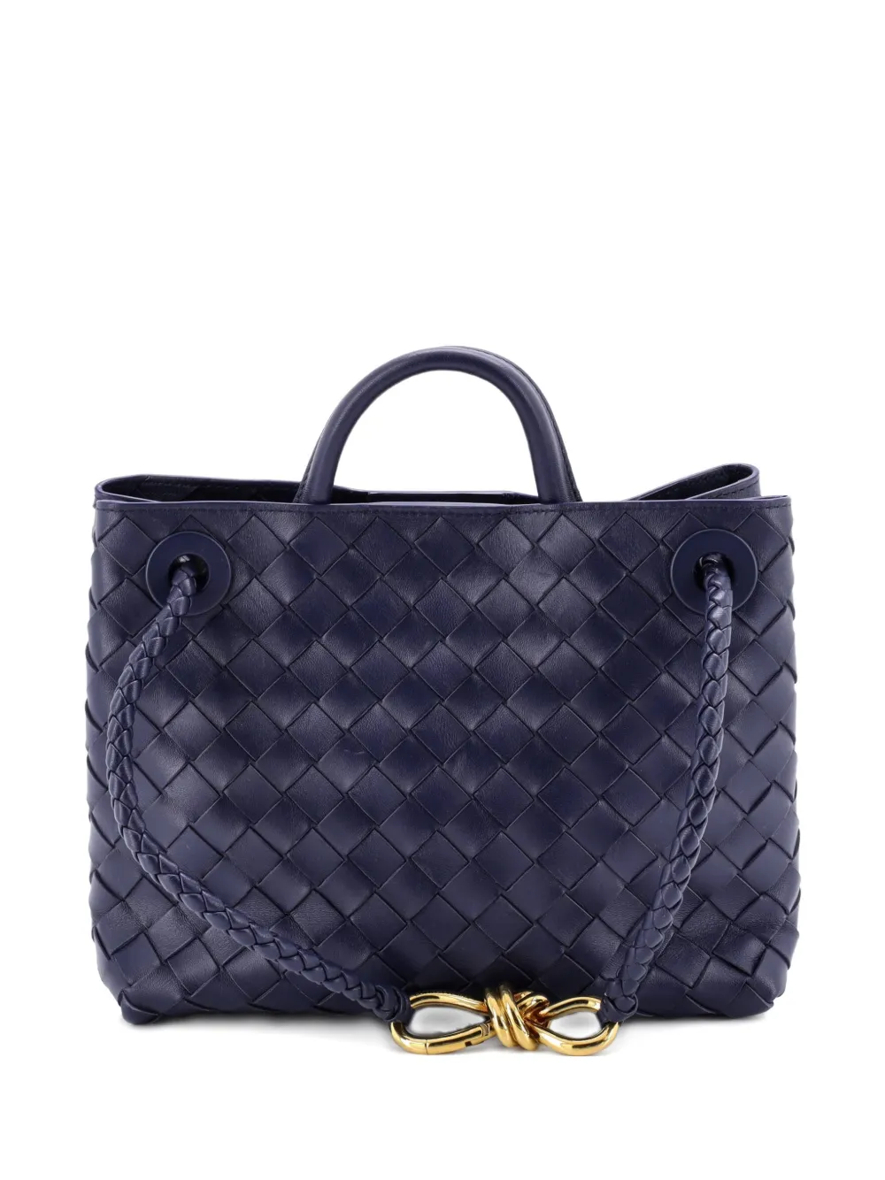 Bottega Veneta Pre-Owned Andiamo Top Handle Bag Intrecciato Nappa Small satchel - Blu