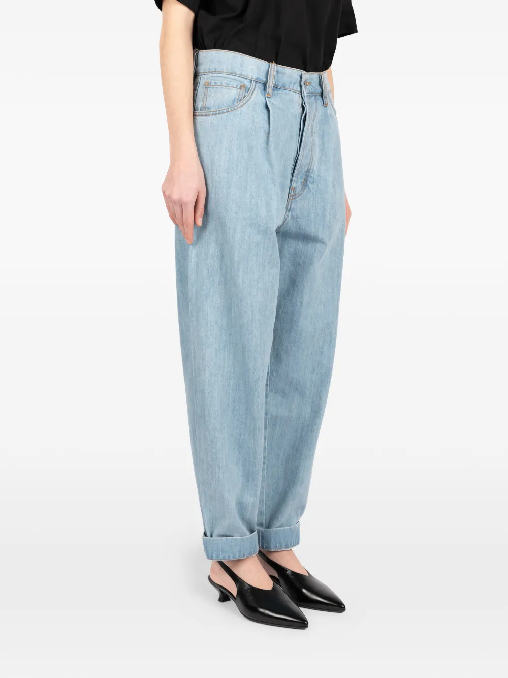 Société Anonyme Jap Boy Bleach jeans met manchetten Blauw