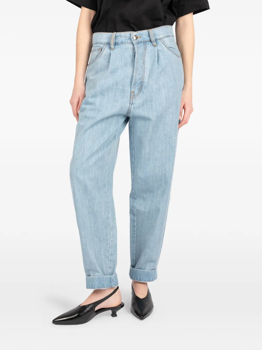 Société Anonyme Jap Boy Bleach jeans met manchetten Blauw