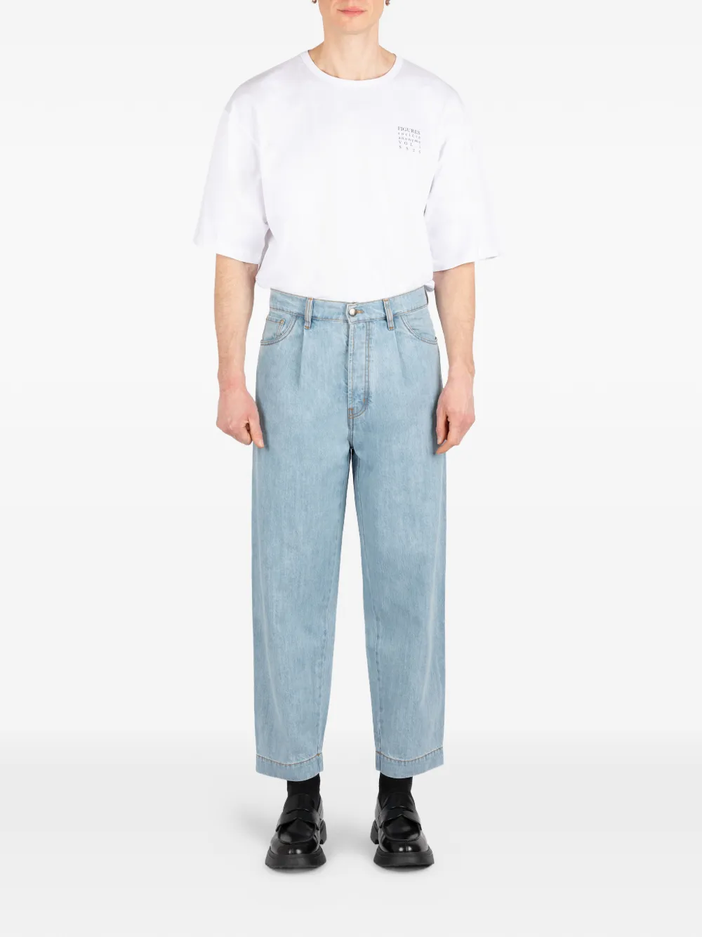 Société Anonyme Jap Boy Bleach jeans met manchetten Blauw