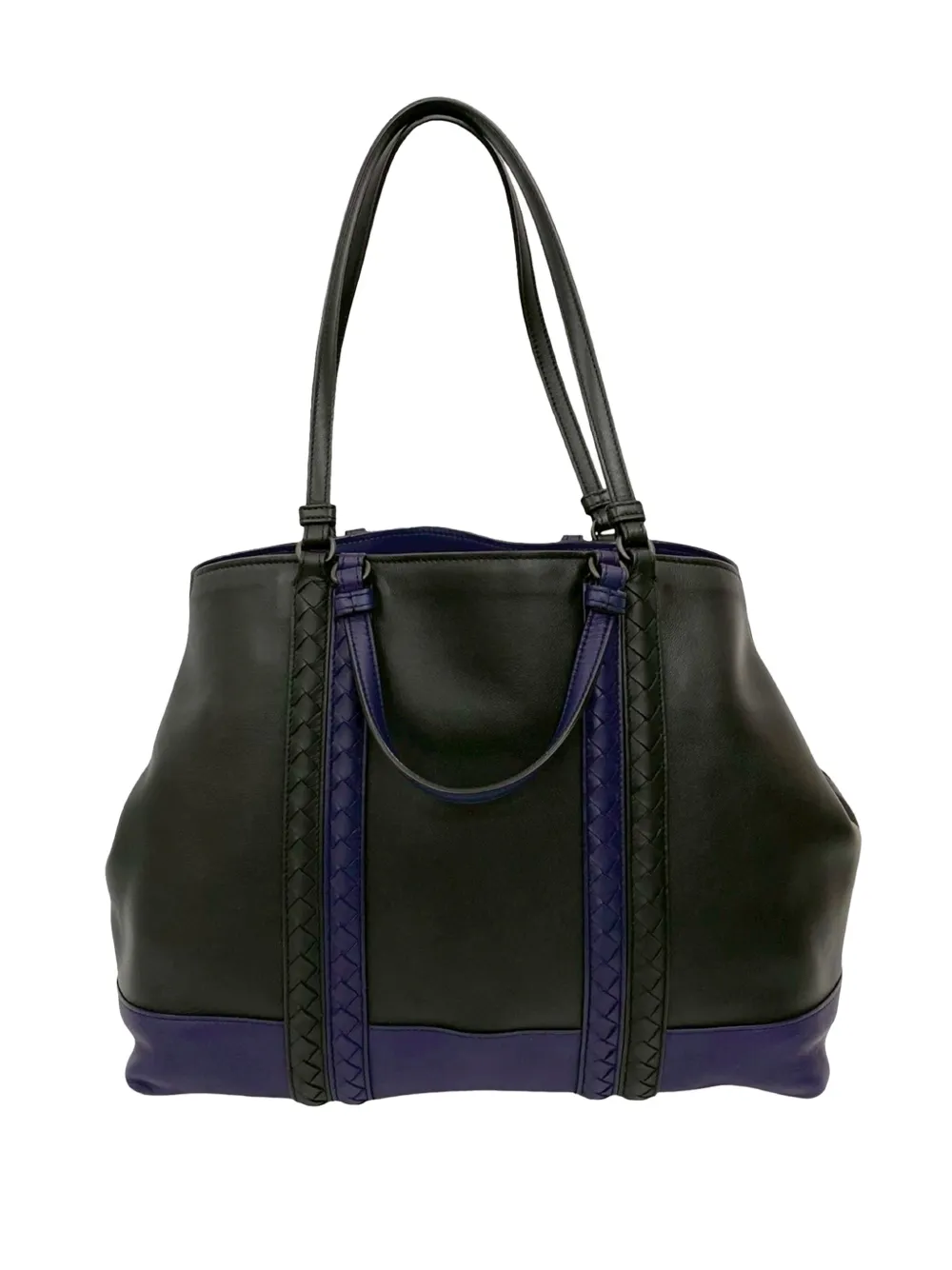 Bottega Veneta Pre-Owned Borsa a tracolla in nappa con finiture Intrecciato 2012-2025 - Nero