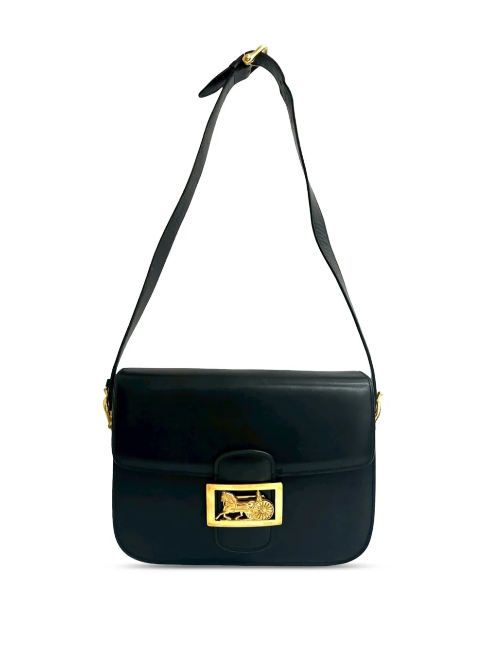 Celine Pre-Owned 20th Century Calfskin Horse Carriage shoulder bag - Nero