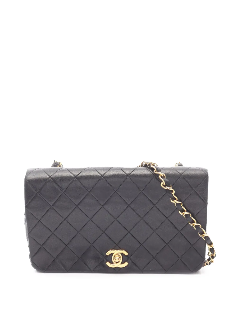 CHANEL Pre-Owned 1989-1991 CC Quilted Lambskin Full Flap crossbody bag - Nero