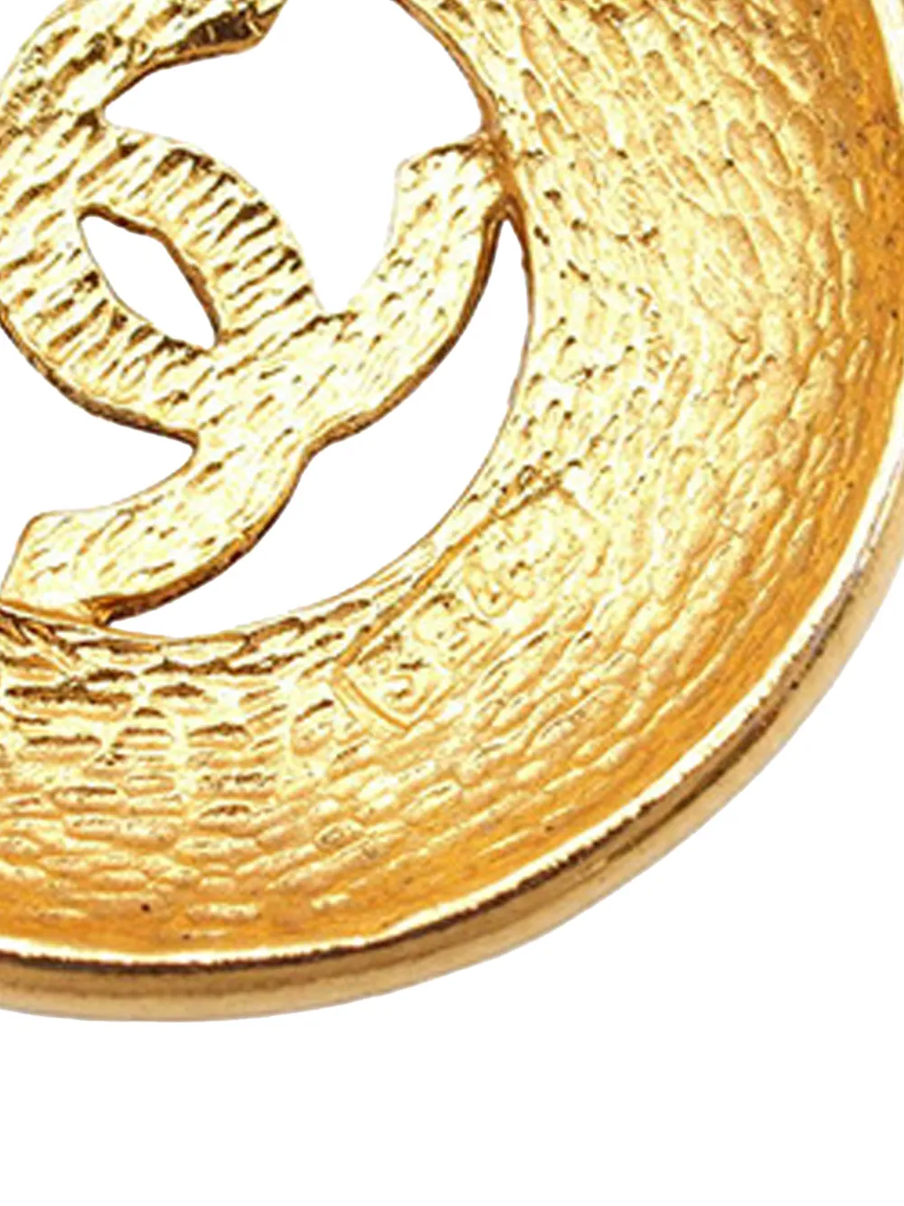 1970-1980 Cc Gold Plated Round Pendant Necklace Costume Necklace