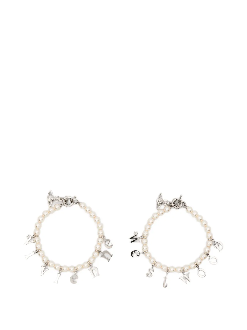 Vivienne Westwood pearl charm bracelet (set of two) - Argento
