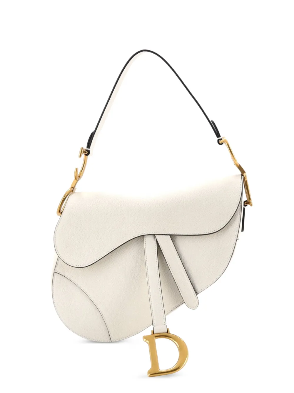 Christian Dior Pre-Owned Saddle Handbag Leather Medium shoulder bag - White