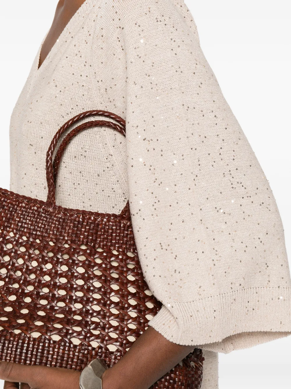 Sequin V-Neck Midi Dress