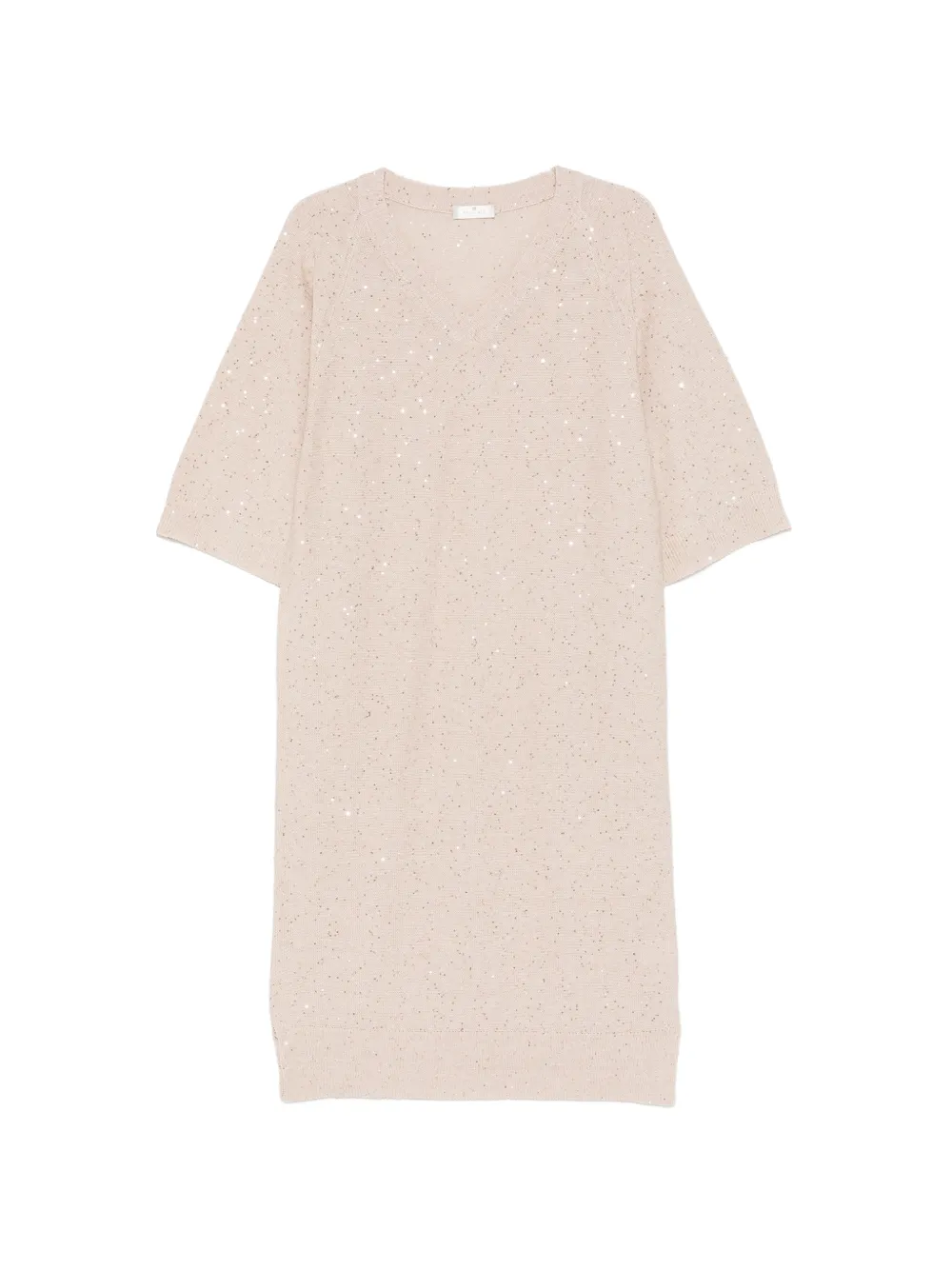 PANICALE Abito midi con scollo a V e paillettes - Toni neutri