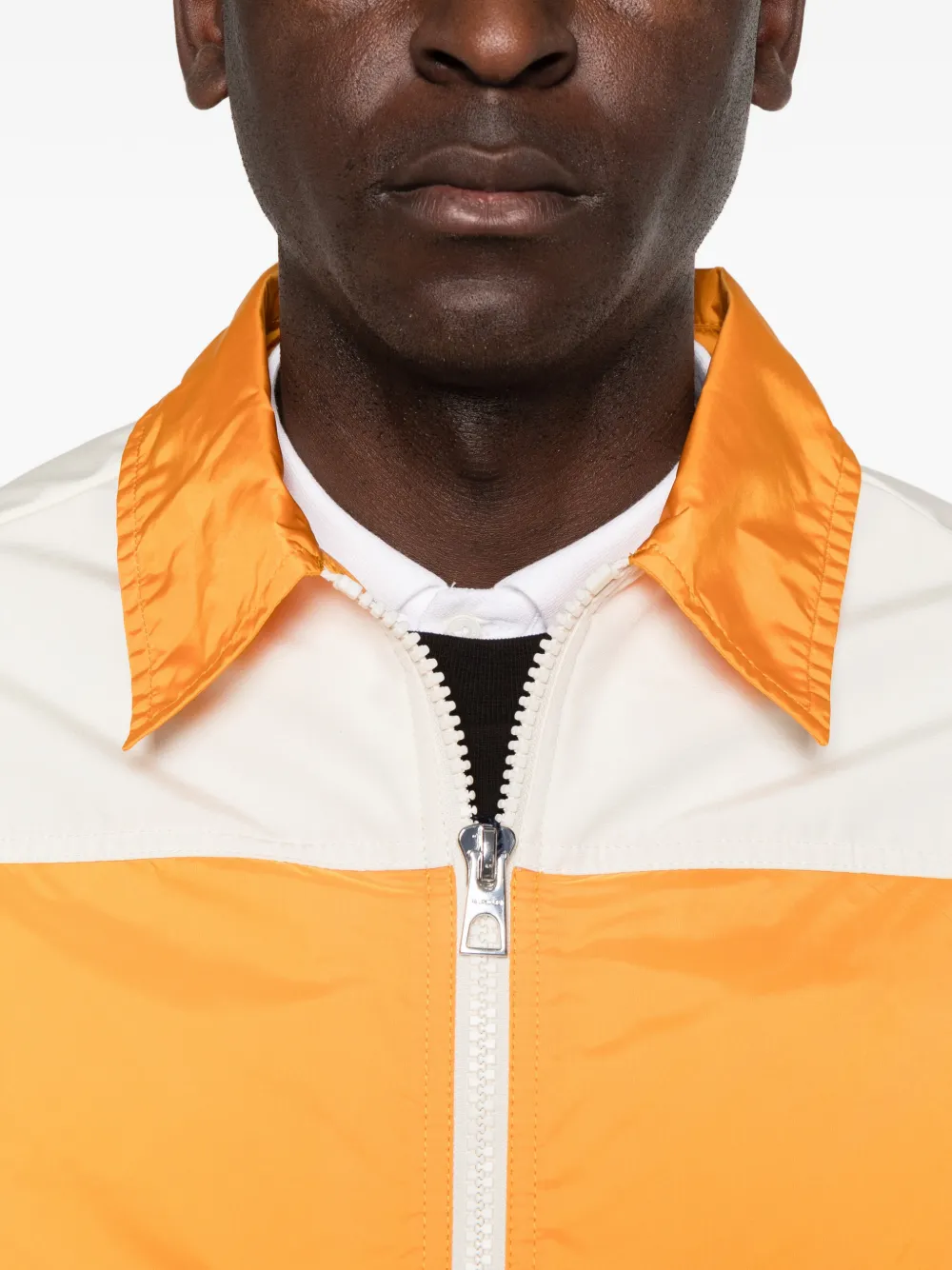 Moncler Jack met colourblocking en trekkoord Geel