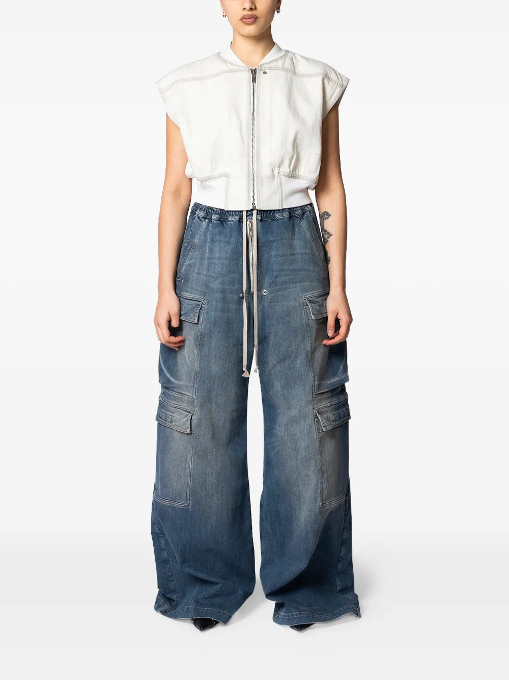 Rick Owens DRKSHDW Bodywarmer met ritssluiting Beige