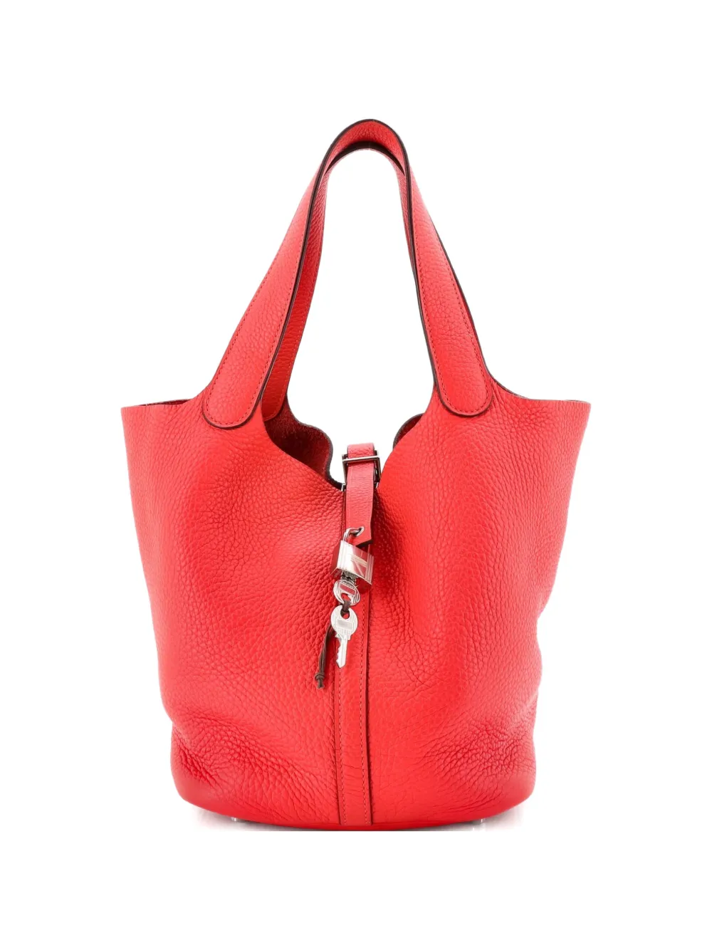 Hermès Pre-Owned Picotin Lock Bag Clemence MM bucket bag - Rosso