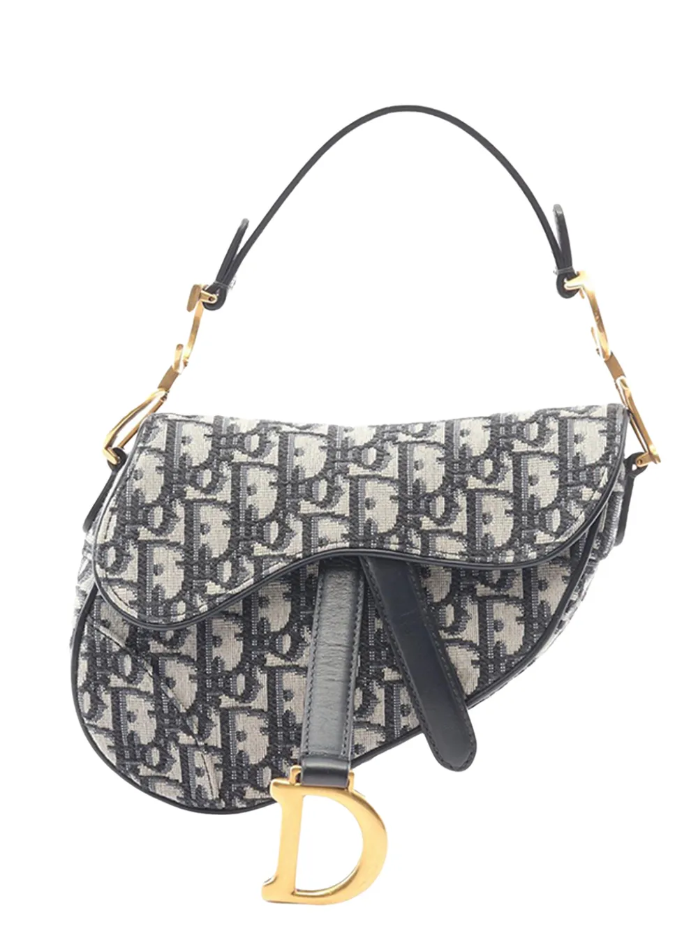 Christian Dior Pre-Owned 2010-2026 Mini Oblique Canvas Saddle Bag satchel - Marrone