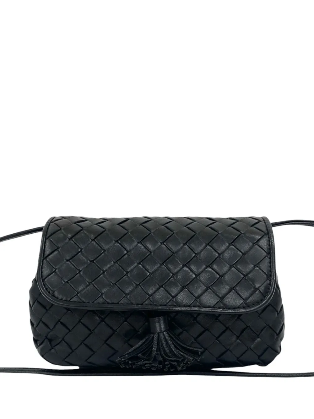 Bottega Veneta Pre-Owned Borsa a tracolla mini in nappa con design Intrecciato 2000-2012 - Nero