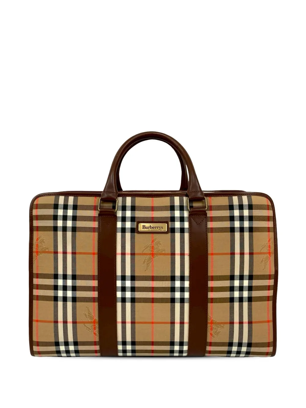Burberry Pre-Owned 20th Century Haymarket Check Canvas business bag - Marrone