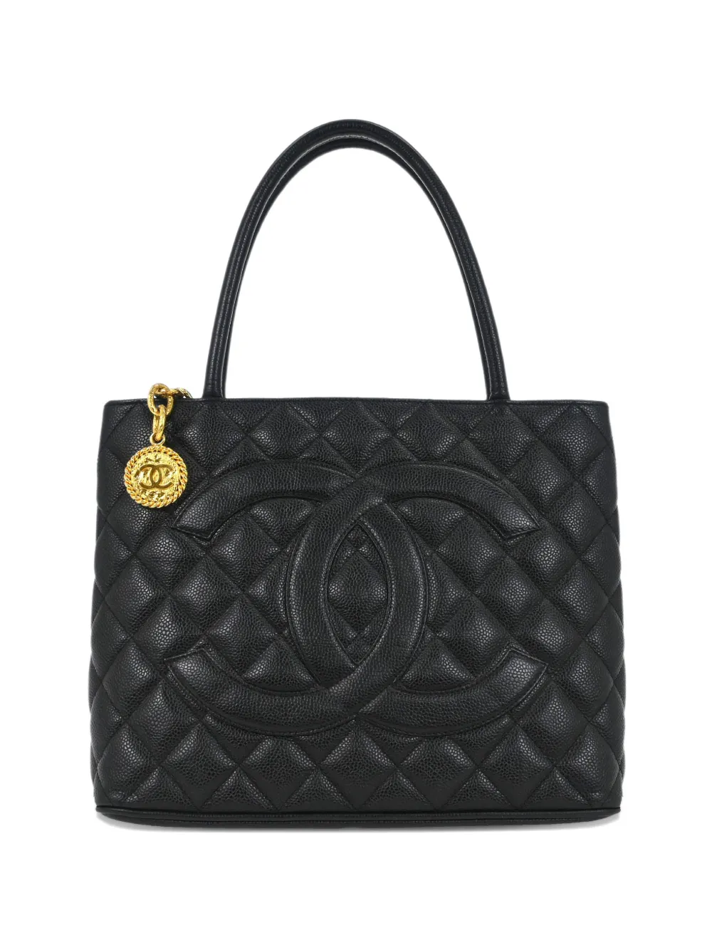 CHANEL Pre-Owned 2002 Medallion quilted tote bag - Nero
