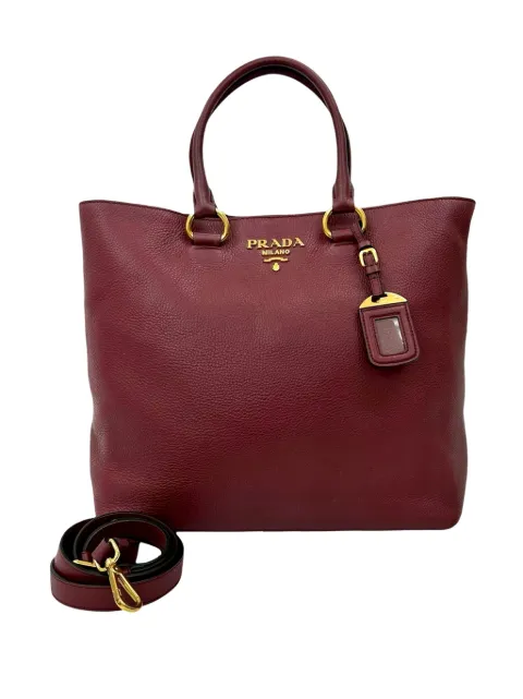 Prada Pre-Owned bolsa satchel Vitello Daino Open convertible 2000-2025