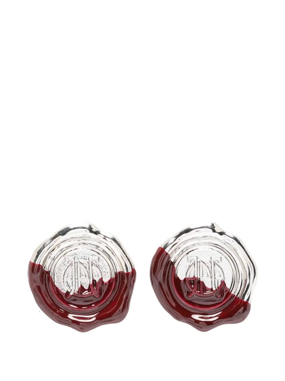 Jean Paul Gaultier logo-detail earrings - Argento