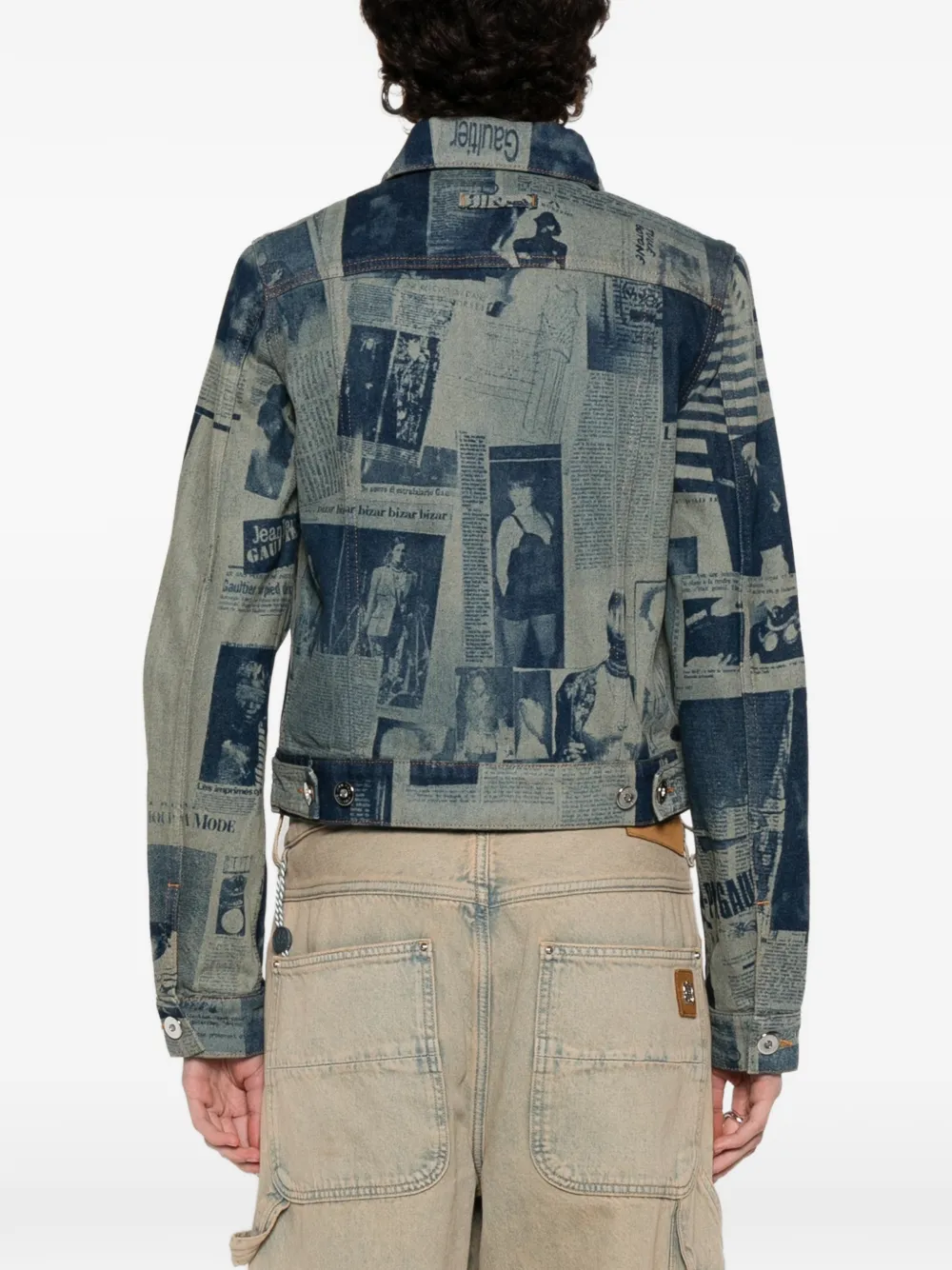 Jean Paul Gaultier Denim jack met print Blauw