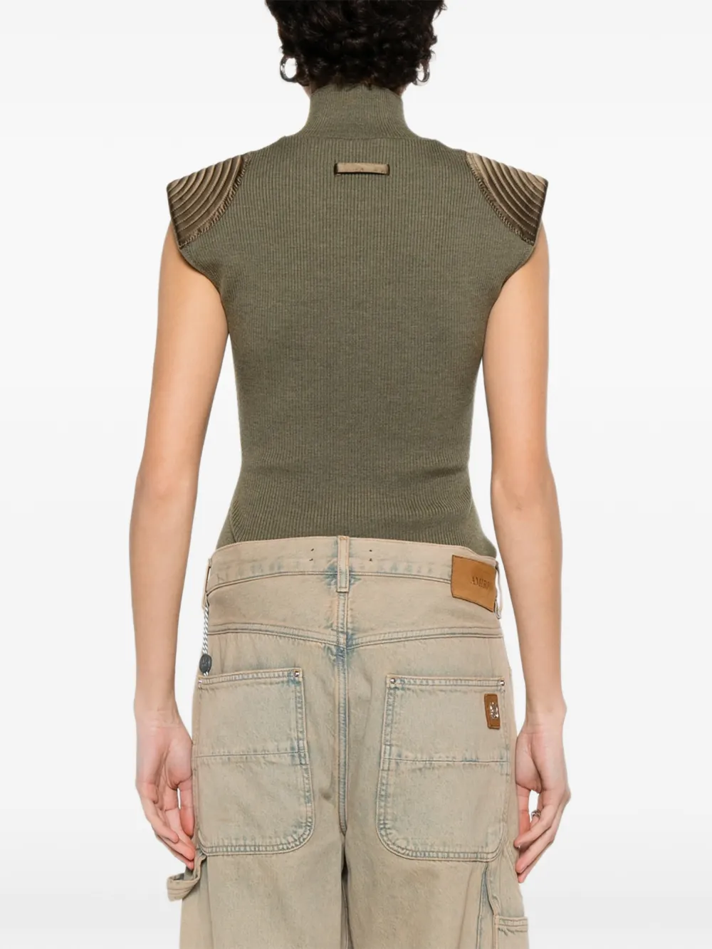 Jean Paul Gaultier Ribgebreide body Groen