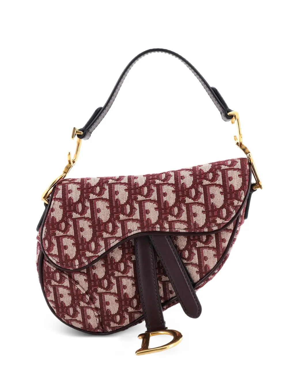 Christian Dior Pre-Owned Saddle Handbag Oblique Canvas Mini shoulder bag - Rosso