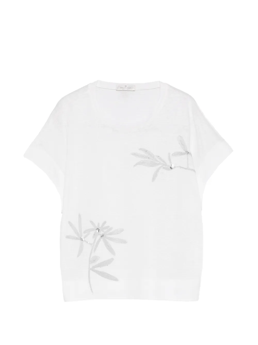 PANICALE T-shirt girocollo a fiori - Bianco