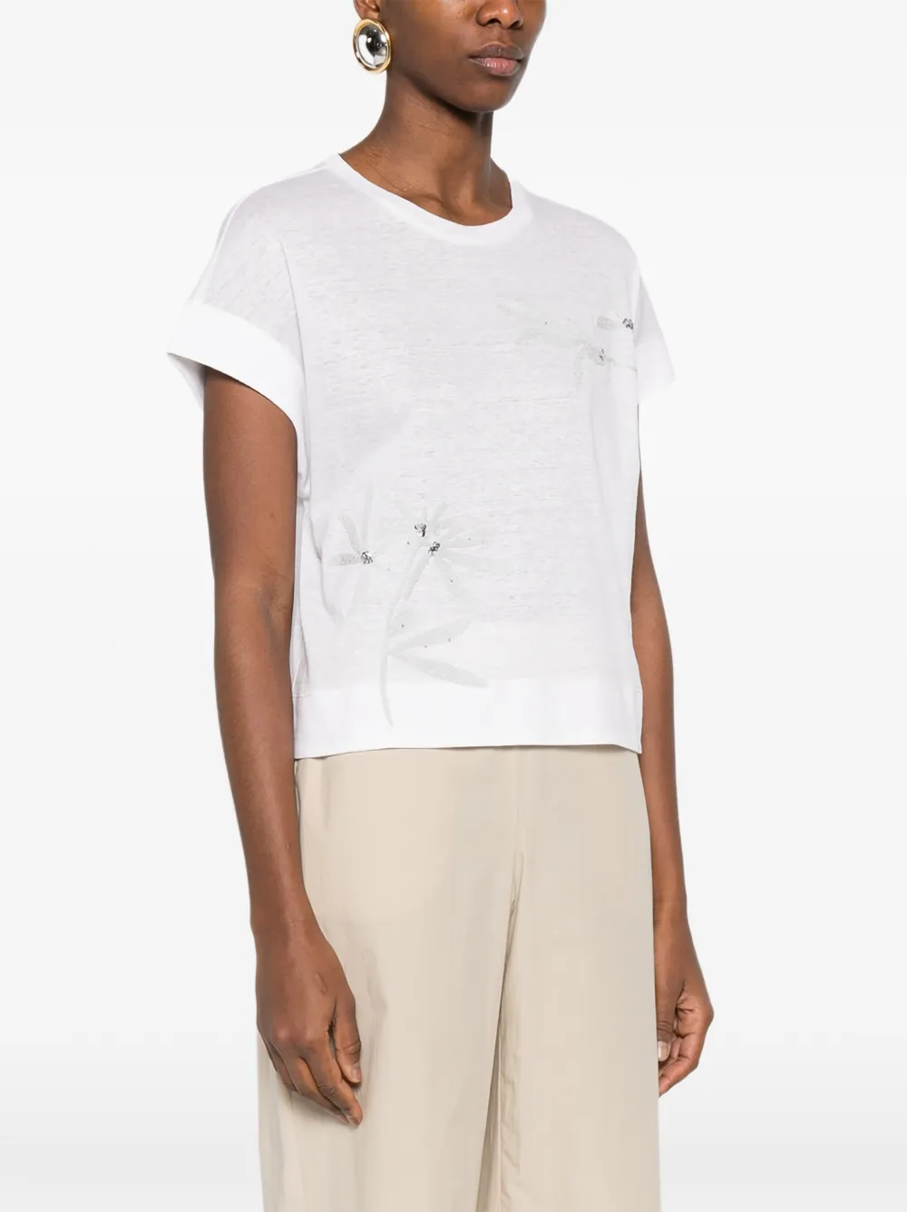 Floral-Print Round-Neck T-Shirt