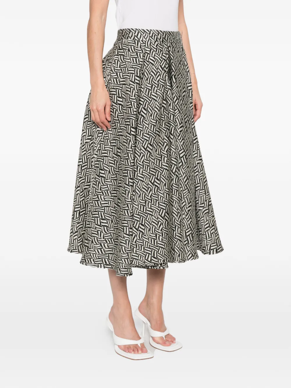  's Max Mara Perle Jacquard Pleated Midi Skirt - Black 