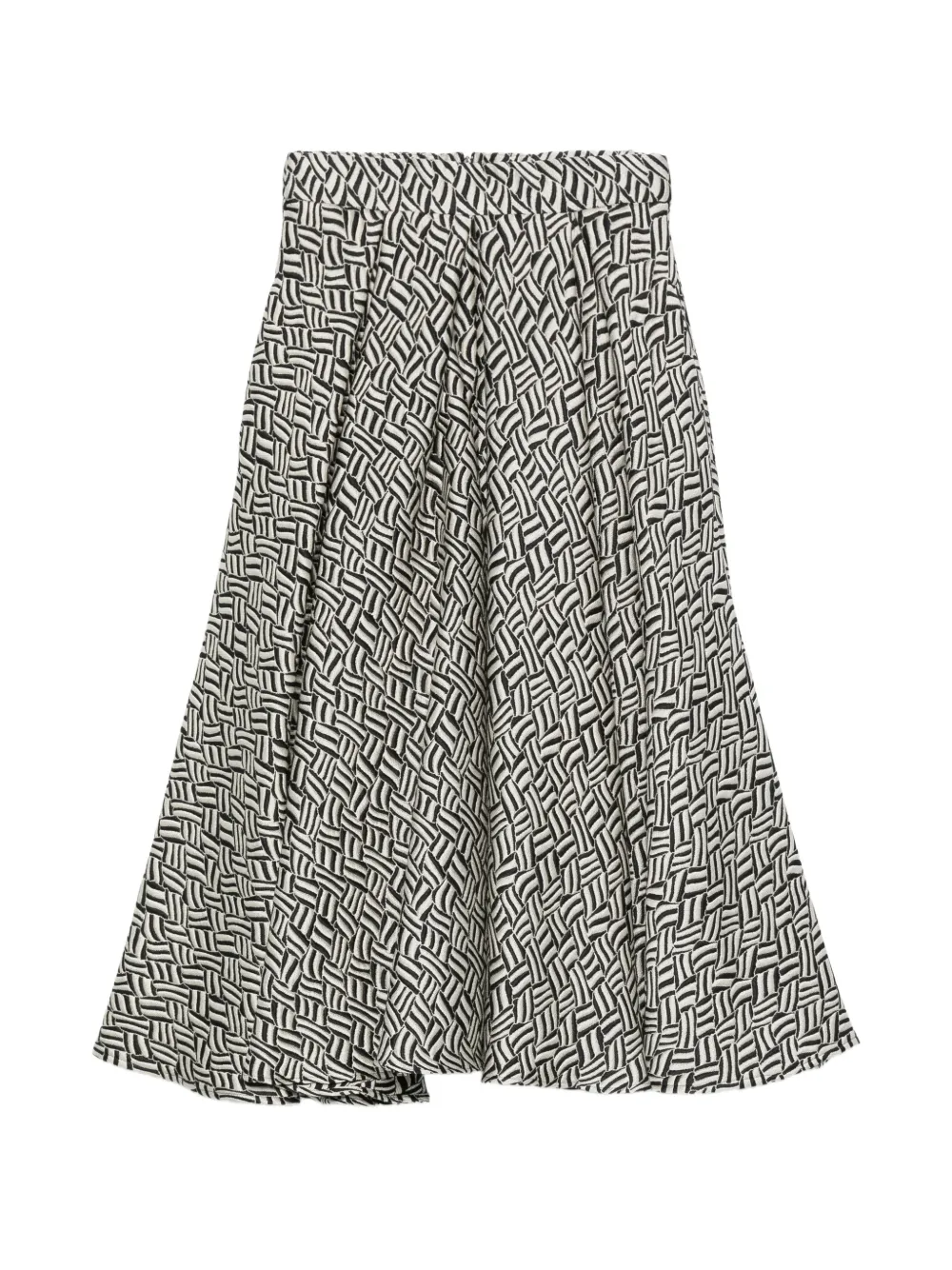 'S Max Mara Perle jacquard pleated midi skirt - Nero