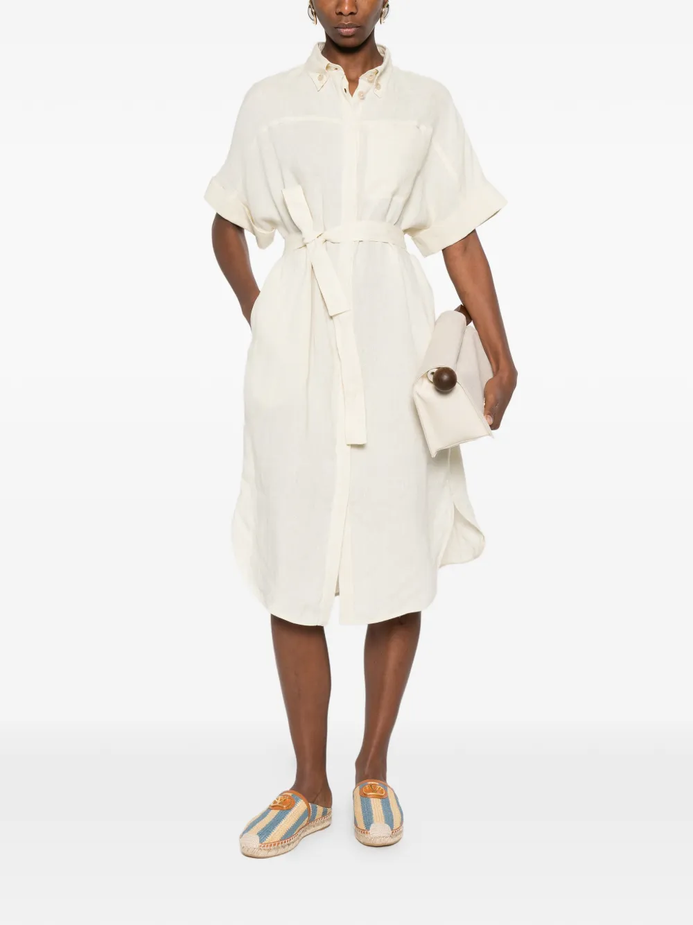  Panicale Belted Midi Dress - Gold 