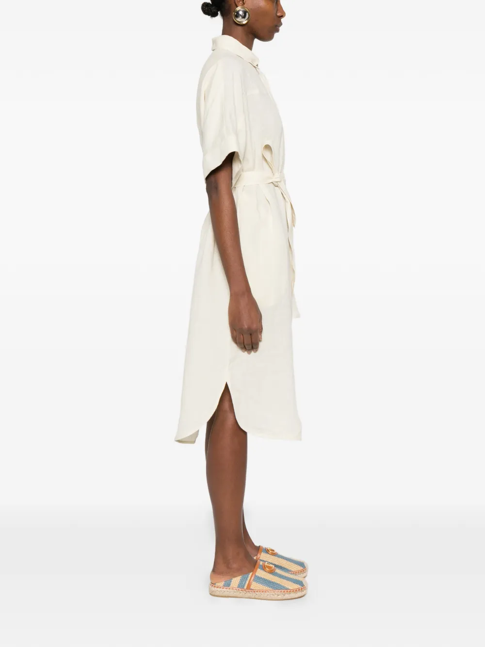  Panicale Belted Midi Dress - Gold 