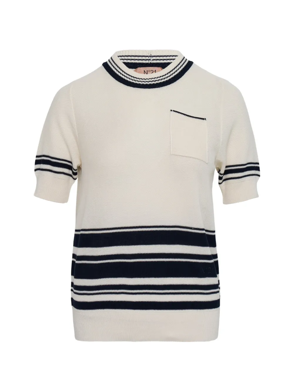 Nº21 pocket striped T-shirt - Toni neutri