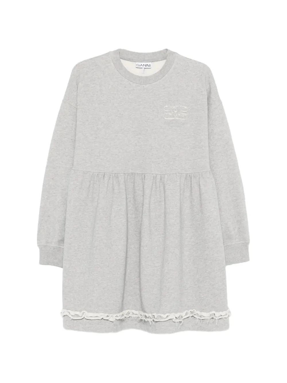 GANNI crew-neck mini dress - Grigio