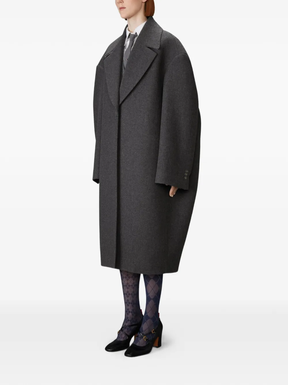  Thom Browne Abrigo Melton - Gris 