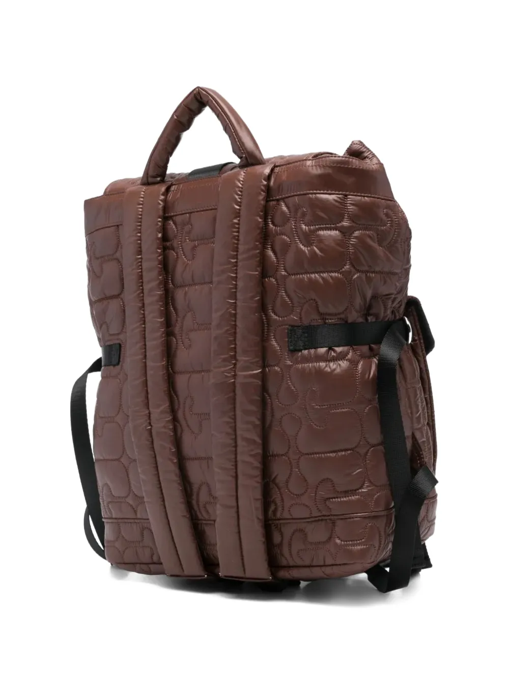  Ganni Quilted-design Backpack - Brown 