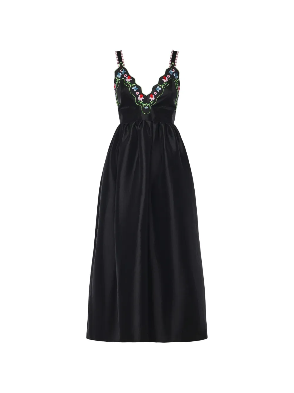 Celia B Selena floral-trim dress - Nero