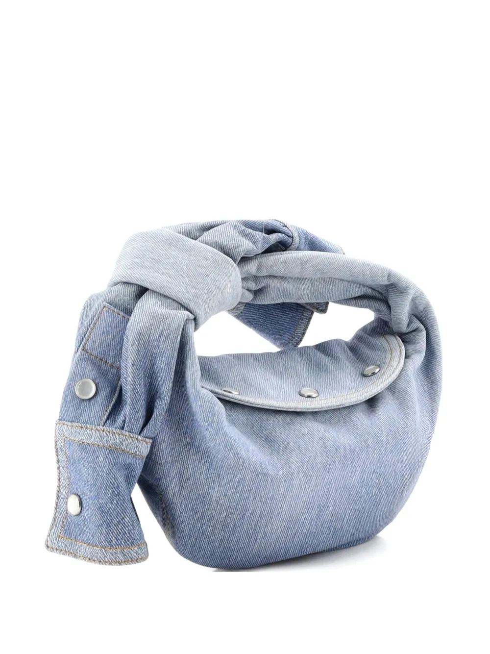 Bottega Veneta Pre-Owned BV Jodie Shirt Effect Denim Mini hobo bag - Blu