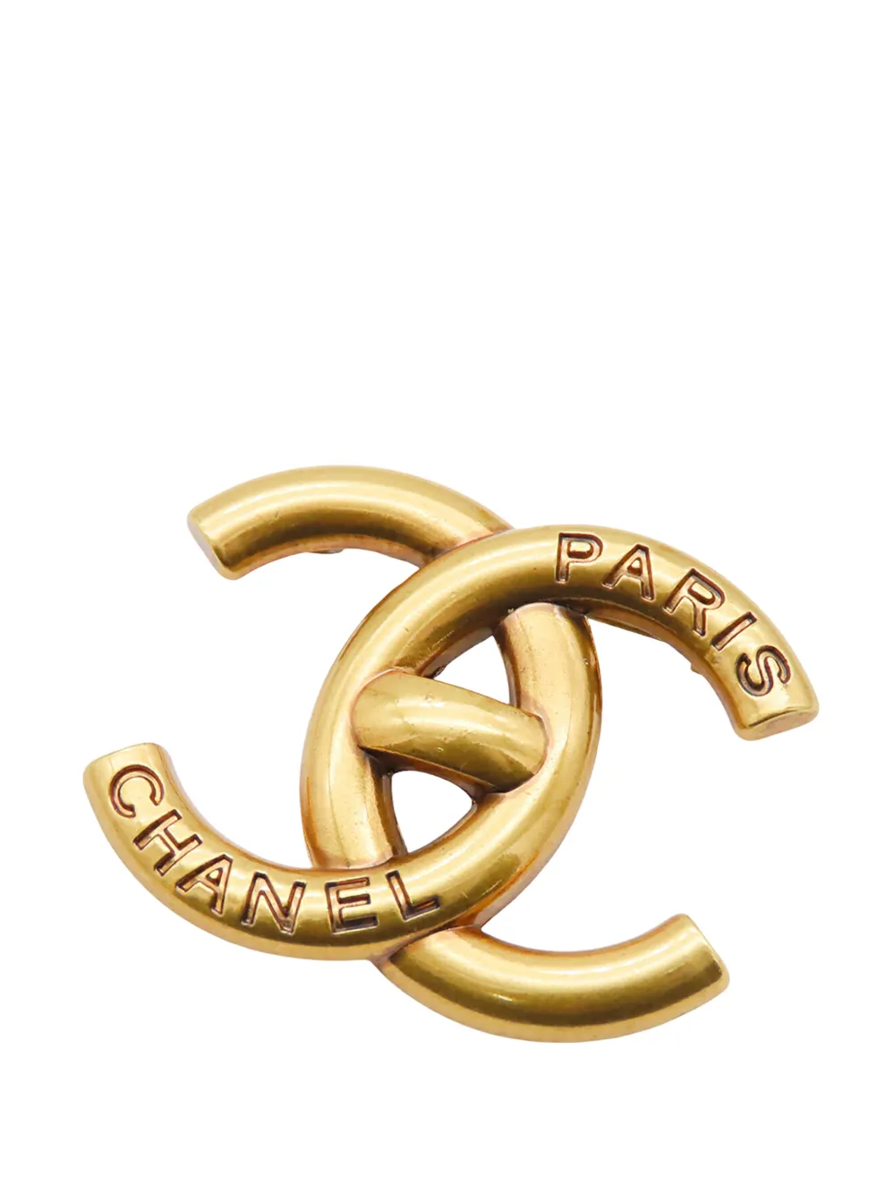 CHANEL Pre-Owned 2021 Gold Plated CC Brooch costume brooch - Oro
