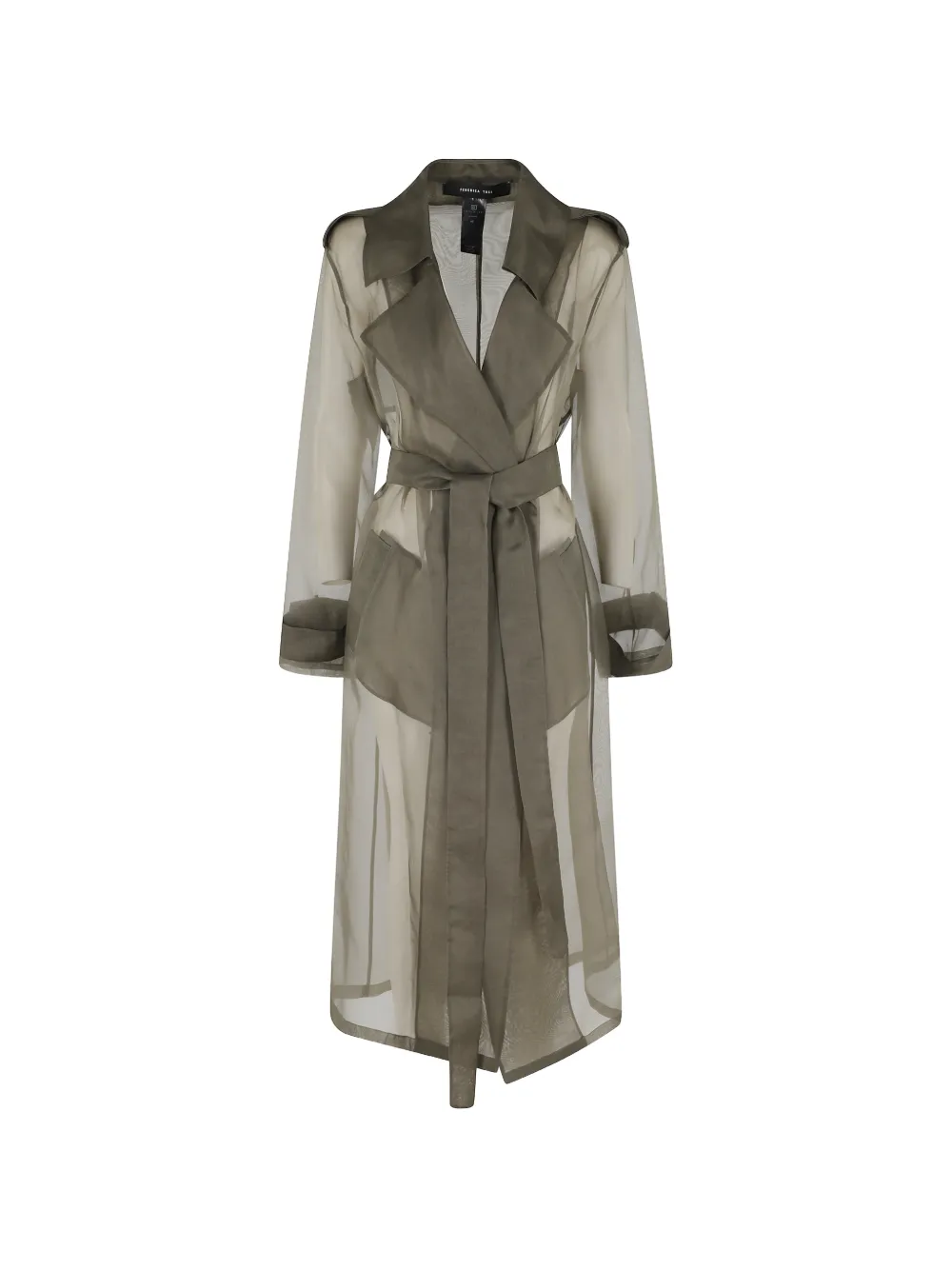 Federica Tosi sheer trench coat - Verde