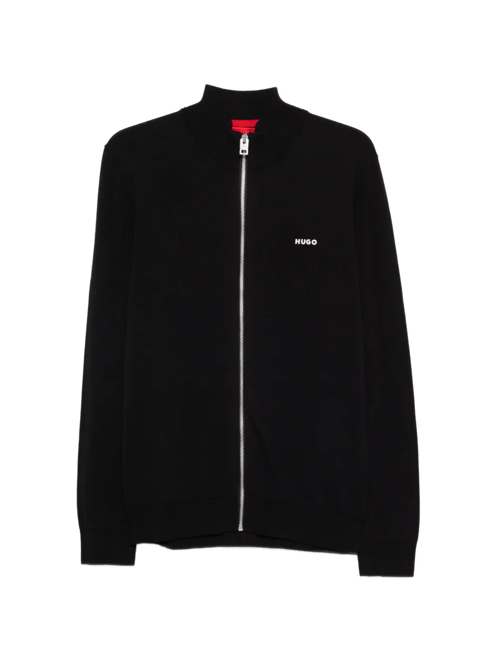 HUGO zip mock-neck cardigan - Nero