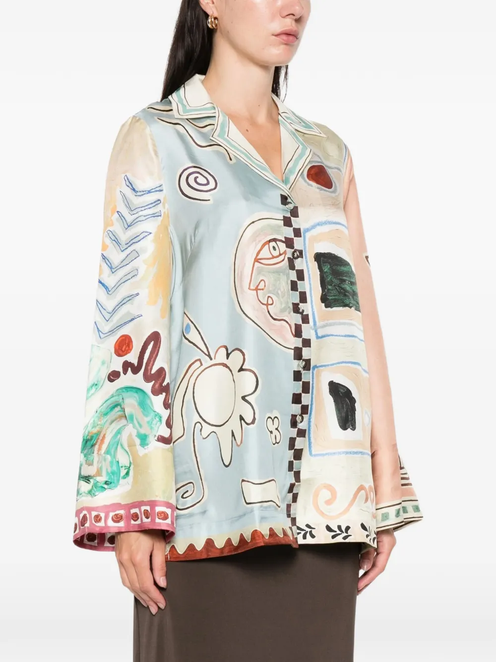  Alemais Michelle Graphic-print Shirt - Blue 