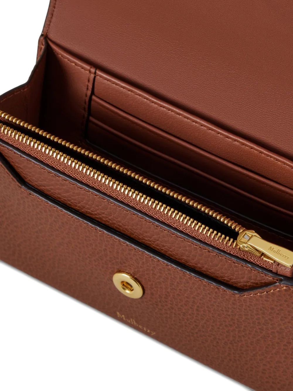Mulberry Portemonnee met drukknopen Bruin