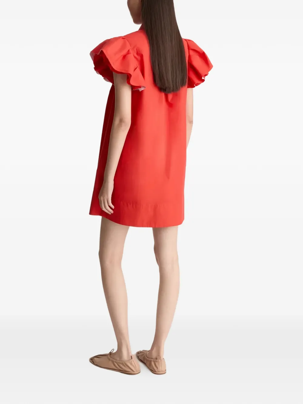  Lee Mathews Charlotte Ruffled Mini Dress - Red 
