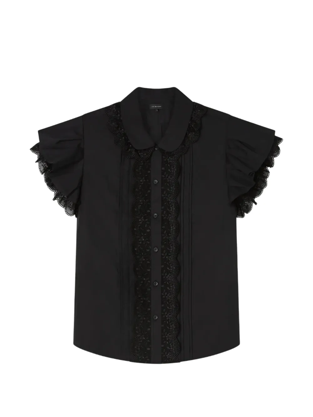 Lee Mathews Tari ruffled lace shirt - Nero