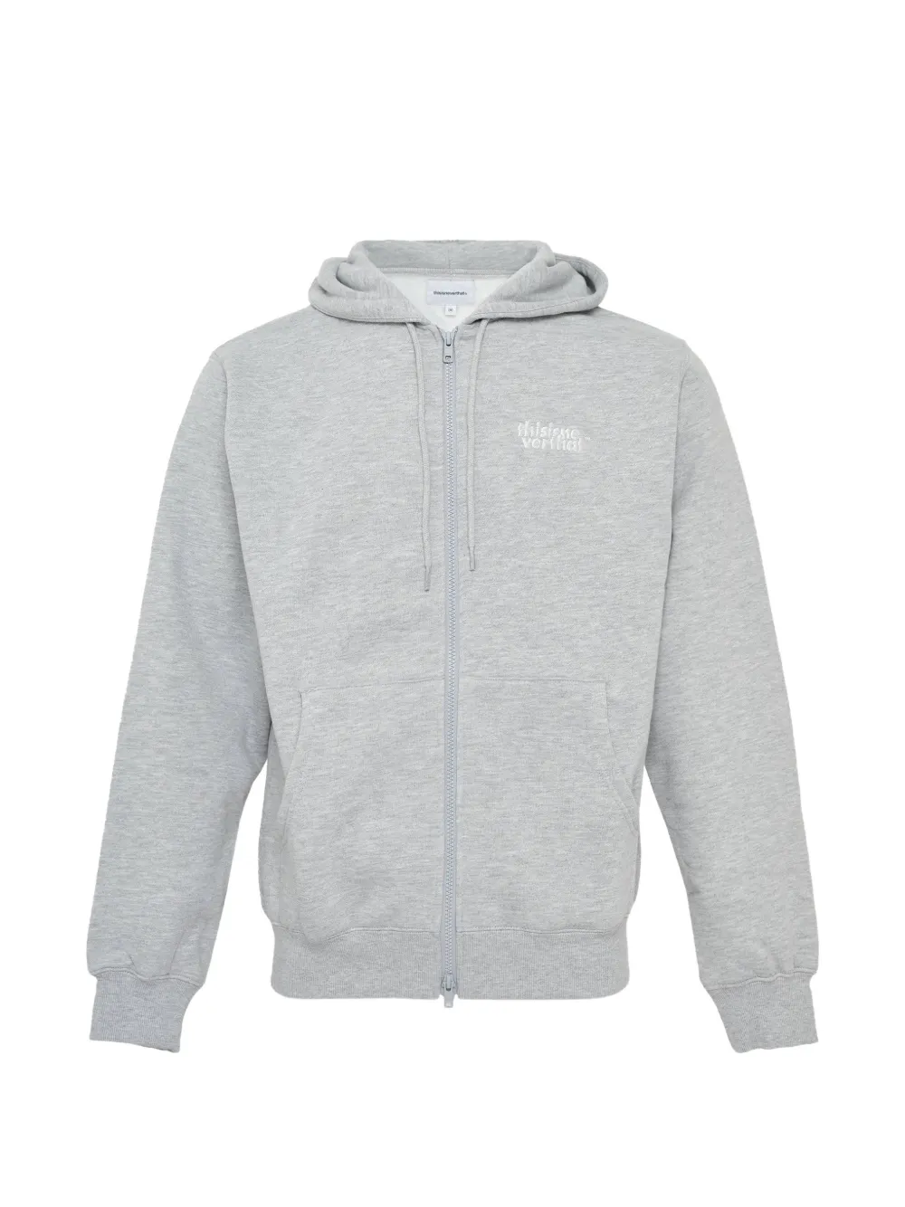 This Is Never That Logo Zip-up Hoodie In Gray