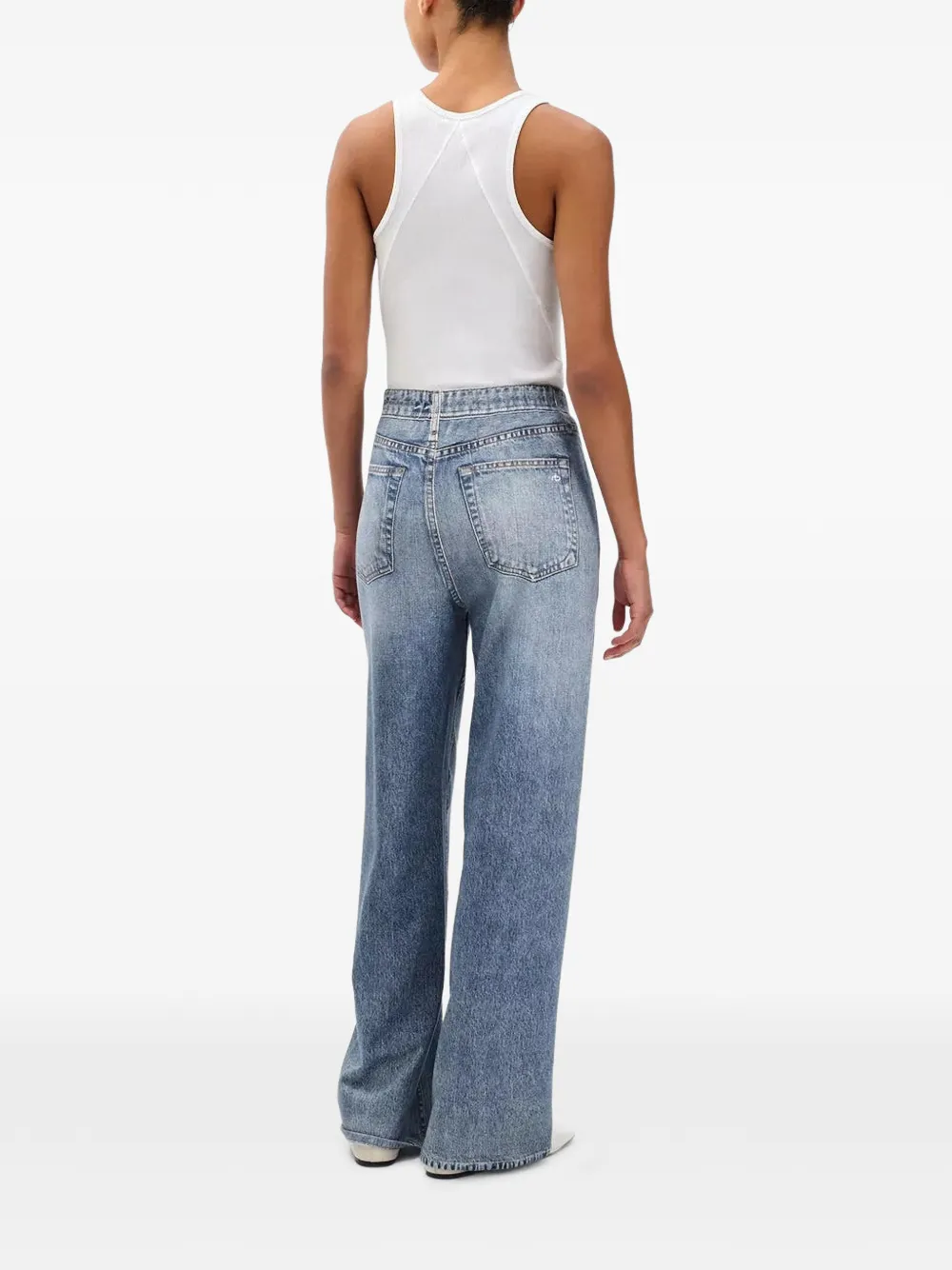 rag & bone Miramar Terry jeans met wijde pijpen Blauw