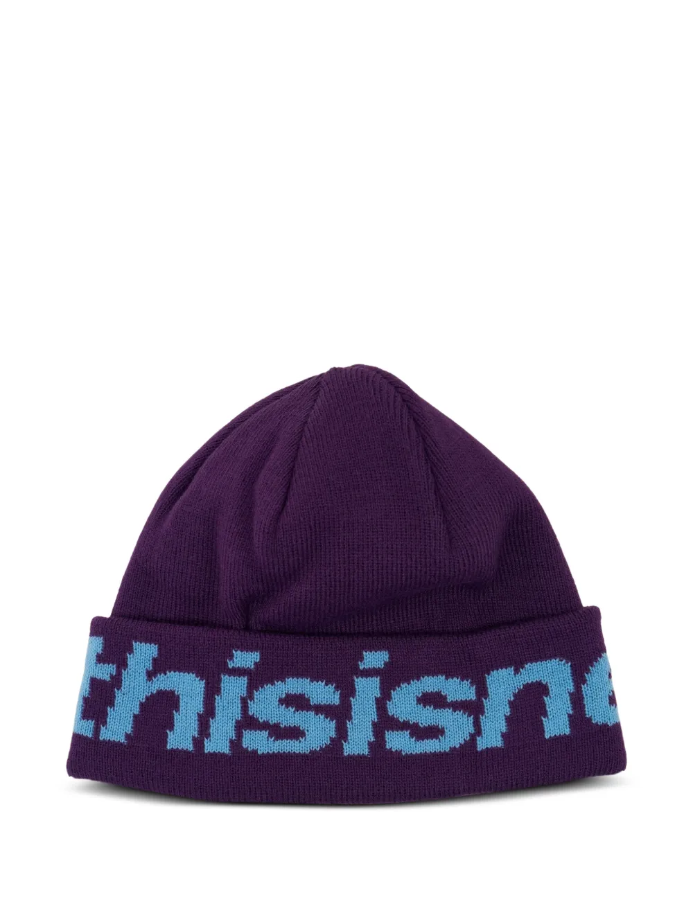 This Is Never That logo-intarsia beanie hat - Viola