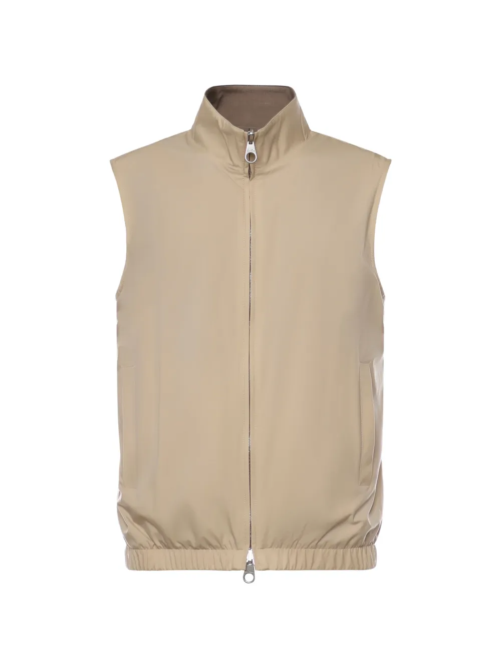 Loro Piana zip-up collarless gilet - Nude