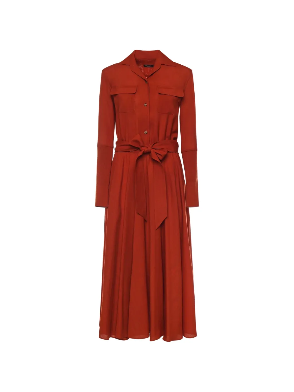 Loro Piana Verlaine buttoned belted dress - Orange