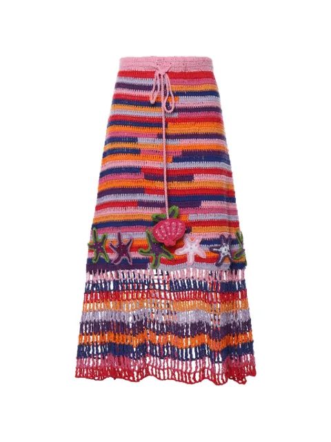Celia B Venus flared crocheted midi skirt